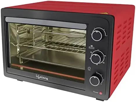Lifelong LLOT27 27 Litres Oven, Toaster & Griller with Illuminated Chamber & Motorized Rotisserie | Crumb Tray | Auto Shut Off, OTG Oven for Baking Cake, Pizza, Grilling and Toasting at Home