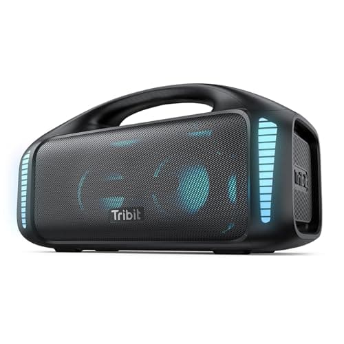 Tribit StormBox Blast Bluetooth Speaker,Portable Speaker 90W Loud Stereo Sound with XBass LED Light Show Bluetooth 5.3,IPX7 Waterproof Speaker, PowerBank,TWS,Custom EQ,30H Playtime for Outdoor Party