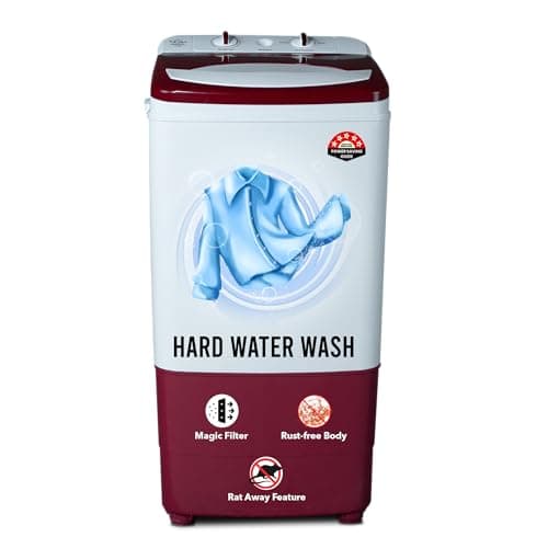 Power Guard 8.5 kg Top Load Washer (360 Smart Wash Technology, PG85BGWASH, Protective Rat Mesh,RED)