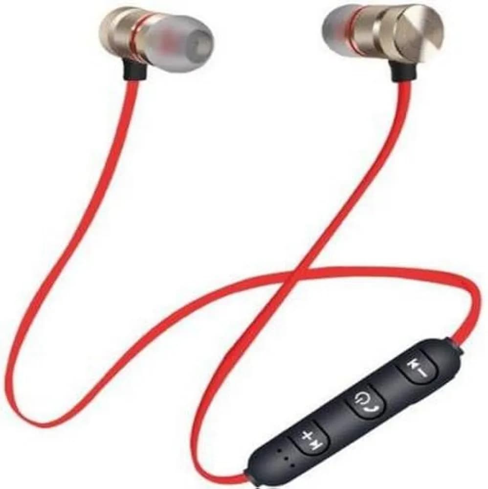 Catbull Q20 Bluetooth Magnetic Handsfree Headphones for Smartphones Bluetooth Headset (Red, Black, in The Ear)