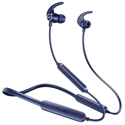 Boat Rockerz 255 Pro+ V5.0 Bluetooth Wireless in Ear Earphones with Upto 40 Hours Playback, ASAP Charge, Ipx7, Dual Pairing with Mic (Navy Blue) Headp
