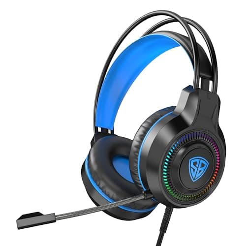 SpinBot BattleBudz H2 Wired Gaming Headphone with 50mm Drivers, RGB USB Lighting, Suspension Headband, 1.8m Braided Cable & Boom Mic