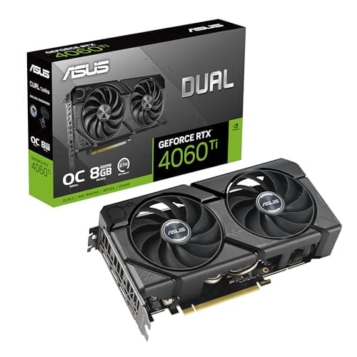 ASUS Dual GeForce RTX 4060 Ti EVO OC Edition 8GB GDDR6 (PCIe 4.0, 8GB GDDR6, DLSS 3, HDMI 2.1a, DisplayPort 1.4a, Axial-tech fan design, 0dB technolog...