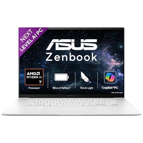 ASUS Zenbook S16,16" Touch Screen,3K OLED,AMD Ryzen AI 7 Octa Core 350,Copilot+ AI PC(24GB/1TB/AMD Radeon iGPU/Windows 11/M365 Basic(1Year)*/Office Ho...