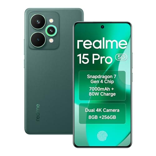 realme 15 pro 5G Smartphone 8GB RAM 256GB ROM Snapdragon 7 Gen 4, 6.8 Inch Display 144Hz, 7000mAh Battery 80W Fast Charge IP69 Waterproof 4K AI Camera...