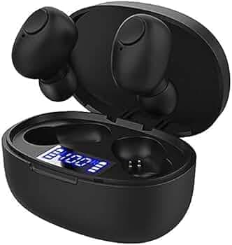 VEKIN T12 TWS Wireless Bluetooth Earbuds with Led Display (Color-Black)