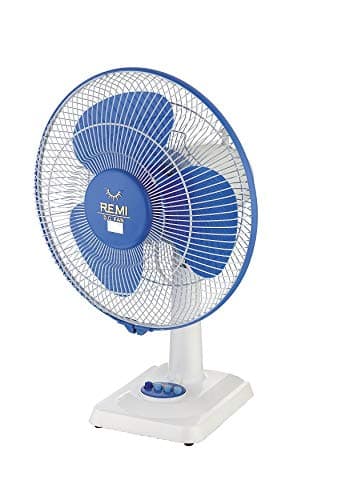 REMI 300 MM SUPERIOR BRUSHLESS DC (BLDC) SOLAR TABLE FAN 12VDC/12W (SSTF-300-12W-BLDC) WHITE/BLUE