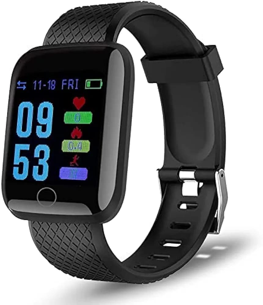 WELROCK Latest ID-116 Bluetoth Smart Watch Fitness Band for Boys, Girls, Men, Women & Kids | Sports Watch for All Smart Phones I Heart Rate and BP Monitor - Black
