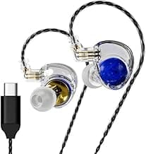 ND Planet in-Ear Monitor,12mm Dynamic Driver Beryllium-Plated Wired IEM with Type-C, Harman Curve Tuning, 0.78mm 2Pin Gol...