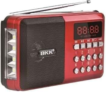 BKK Rechargeable Radio Speaker with Multifunction / Fm Radio / Portable Radio / Outdoor Speaker / Kitchen Radio with Led Torch Light, MP3 TF Memory Ca...