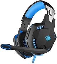Cosmic Byte Over the Ear Headsets with Mic & LED - G2000 Edition (Black/Blue) Rubberized Texture