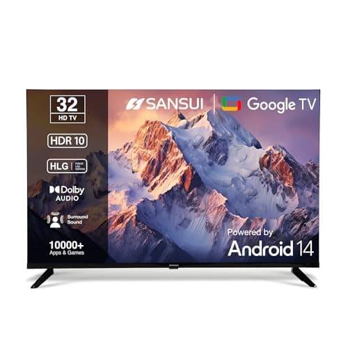 SANSUI 80cm (32) HD Ready Google TV with IPS Panel, HDR10, Dolby Audio, Surround Sound, Game Mode, 60Hz Refresh Rate JSW32HG5 (Black)