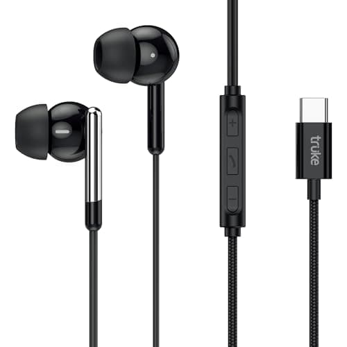 truke Bass H1 Premium in-Ear Type-C Wired Earphones w/ 13mm Titanium Drivers, Rich Deep Bass, Smart in-Line Controls for Music & Calls, Built-in HD Mi...