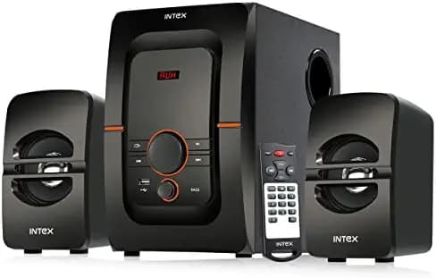 (Renewed) Intex MM 54 Watts USB, Auxiliary, Bluetooth Speaker 2.1 Bang Plus FMUB (Black)
