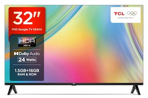 TCL 81 cm (32 inches) Bezel-Less S Series Full HD Smart LED Google TV 32S5400 (Black)