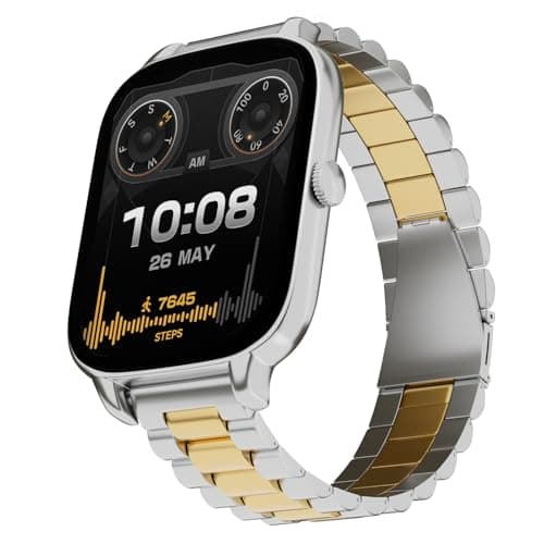 Vibez Majestic Luxury Smartwatch for Women & Men - Stainless Steel Strap, 1.83"Display, High Resolution, 60 Sports Modes,100+ Watch Faces, Long Batter...