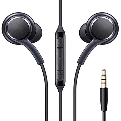Earphones for Samsung Galaxy J4 Core Earphone Original Like Wired In-Ear Headphones Stereo Deep Bass Head Hands-free Headset Earbud With Built in-line Mic, Call Answer/End Button, Music 3.5mm Aux Audio Jack (AKG10, Black)