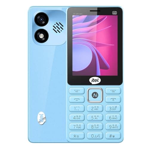itel Super Guru 4G Max | Dual 4G | Max 3" Display | Smart AI Voice Assistant | 2000 mAh Battery | Type-C Charger | Cloud App Support | Bluetooth | Blue
