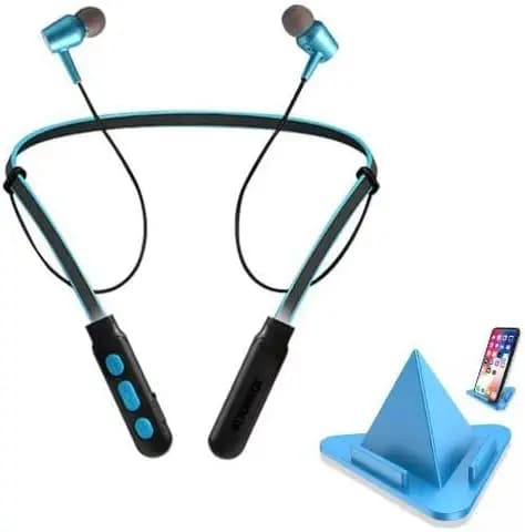 BLAXSTOC QC-11 Wireless Headphones for Mobile Phone Sports Stereo Jogger,Running,Gyming Bluetooth Headset HBS-730 Neckband Wireless Bluetooth Waterproof Headset All Smartphones.(Blue)