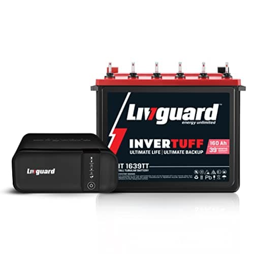 Livguard | 1250VA/12V Square Wave Inverter | 160Ah Tall Tubular Battery | Inverter & Battery Combo for Home, Small Shops & Offices | Best in Class Warranty & Free Installation