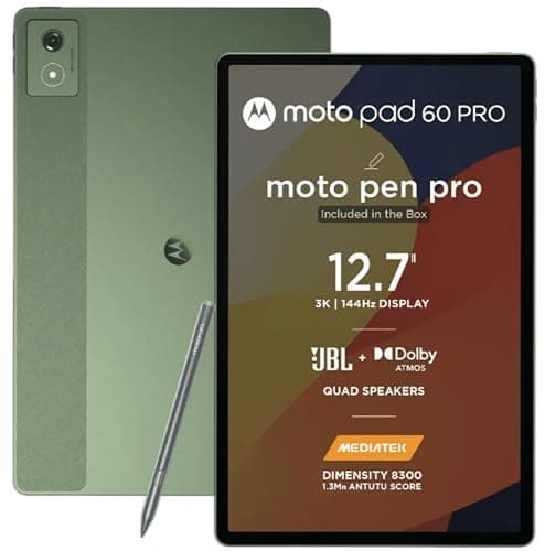 Motorola Pad 60 Pro (Pantone Bronze Green, 8GB RAM, 128GB ROM) | 12.7" 3K LTPS Display | MediaTek Dimensity 8300 | 10200 mAh Battery | Moto Pen Pro | Wi-Fi Only | Android 14