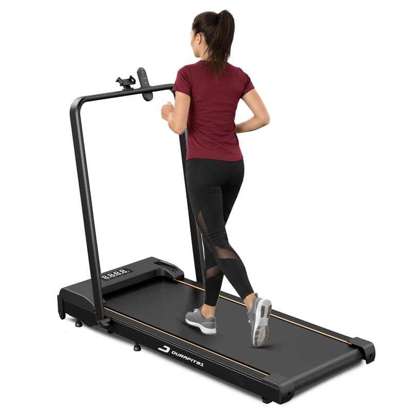 Durafit Compact | 2.5 HP Peak DC Motorized Treadmill | Home Workout | Max Speed 8 Km/Hr | Max User Weight 100 Kg | No Installation Required | LED Disp