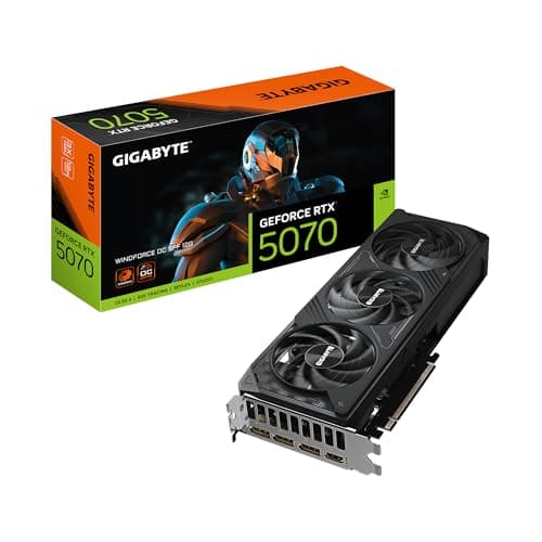 GIGABYTE GeForce RTX 5070 WINDFORCE OC SFF 12G Graphics Card, 12GB 256-bit GDDR7, PCIe 5.0, WINDFORCE Cooling System, GV-N5070WF3OC-12GD Video Card