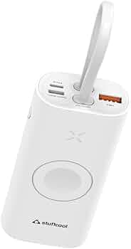 Stuffcool Ally 10000mAh Compact powerbank with Fast Wired Charging for iPhone, Built in Watch Charger, Lightning to Type C Cable Included, Charges iPh...