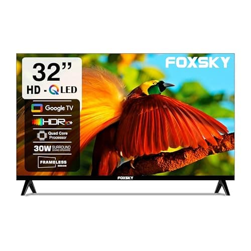 Foxsky 80 cm (32 inch) Frameless Series HD Ready LED Smart TV FS32GATV (Black)