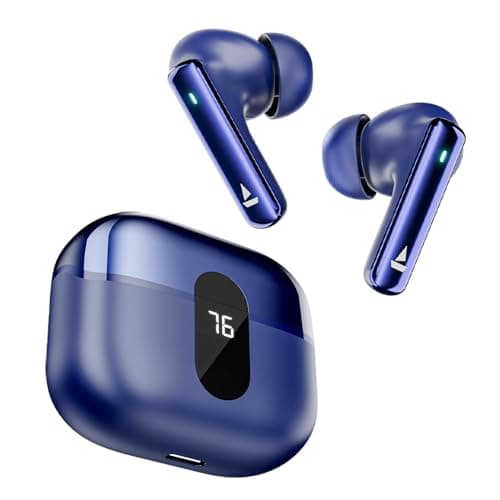 Boat Airdopes Plus 318, 100H Battery, ENx Tech, Digital Display, Beast Mode, Bluetooth Earbuds, TWS Ear Buds Wireless Earphones with mic (Starry Blue)