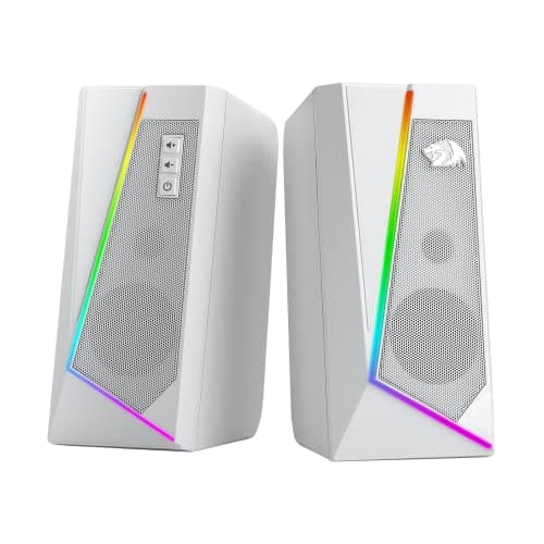 Redragon GS520 RGB Desktop Speakers, 2.0 Channel PC Computer Stereo Speaker with 6 Colorful LED Modes, Enhanced Sound and Easy-Access Volume Control, ...