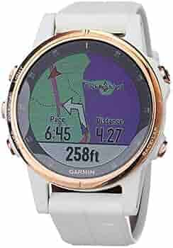 Garmin Fenix 5S Plus Rose Goldtone with Carrara White Band ,Silicone Band Smartwatch
