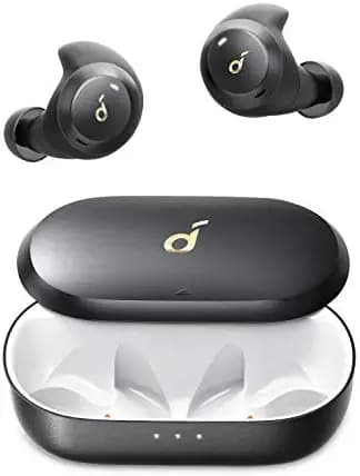 Anker Soundcore Spirit Dot 2 True Wireless Earbuds, Deep Bass, IPX7 Waterproof, Sweatproof, 16H Playtime, Fast Charge, Comfortable AirWings, Bluetooth 5, Mini Sports Earphones, Workout, Gym, Jogging