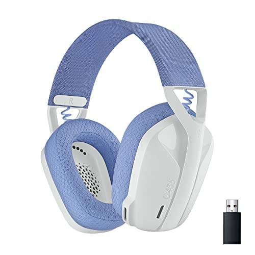 Logitech G435 Lightspeed and Bluetooth Wireless Over Ear Gaming Headphones - Lightweight, with mics, 18h Battery, Compatible