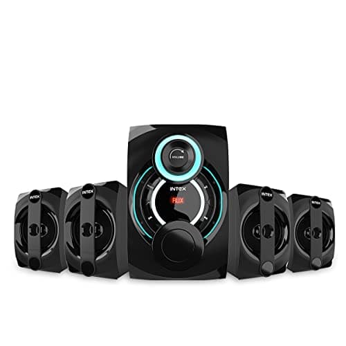 Intex Star FMUB 4.1 Channel 78W Sound Output Bluetooth Speaker with Multiple Input, Output, Recording Feature, Inbuilt Digital FM Playability (Black)