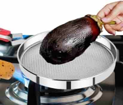 TASMAX Pulka Grill for Gas Stove, Grill Tawa Jali for Kitchen Cooking, Steel Papad Jali for Gas Stove, Mesh Brinjal Roaster, Griller Roti Grill Basket Pulka Pan Roaster Grill for Gas, Stainless Steel