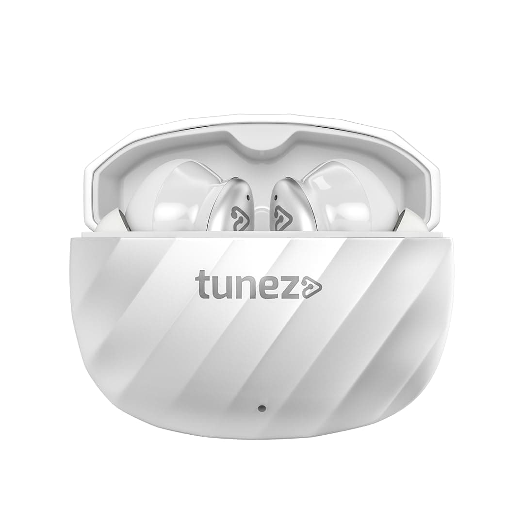 tunez Elements E02 True Wireless Earbuds with Bluetooth V5.3+EDR, 16M Working Distance, 42 Hours Music Time, 50 Hours Talk Time, 1.5Hour 3C Quick Char...