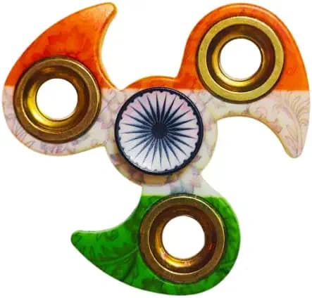 KARBD Tricolor India Flag Ceramic Fidget Spinner Hand Toy Anxiety ADHD Autism Stress Relief Travel Pocket Tabletop Game