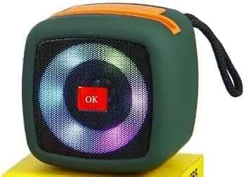 NEFI OK1102 Bluetooth Speaker Disco Led TWS Wireless Bluetooth Speaker Party Box Portable Stereo Sound Speaker for Home/Indoore/Outdoor (Green)