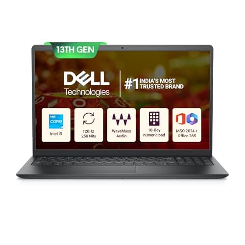 Dell 15 13th Gen Thin & Light Laptop, Intel Core i3-1305U, 15.6" FHD 120Hz 250 nits Narrow Border Display, 16GB DDR4 RAM, 512GB, Intel UHD Graphics, W...