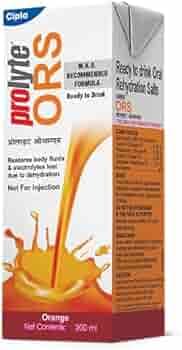Cipla Prolyte ORS Ready to Drink Oral Rehydration Contains Vital Electrolytes | Restores Body Fluids & Electrolytes Lost Due to Sweating, Diarrhea & Vomiting | WHO Formula (Orange, Pack of 30)