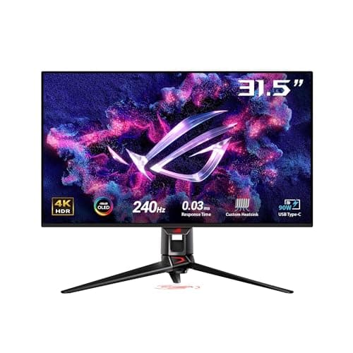 ASUS ROG Swift 32 4K OLED Gaming Monitor (PG32UCDM) - UHD (3840 x 2160), QD-OLED, 240Hz, 0.03ms, G-SYNC Compatible, Custom Heatsink, Graphene Film, 99...