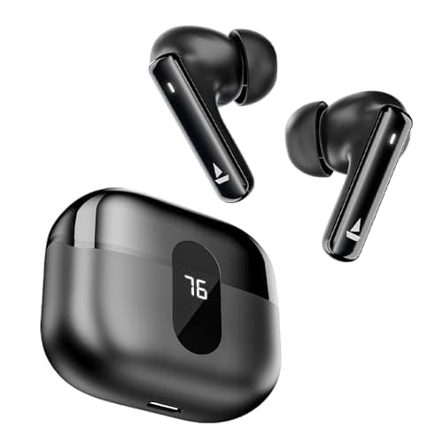 boAt Airdopes Plus 318, 100H Battery, ENx Tech, Digital Display, Beast Mode, Bluetooth Earbuds, TWS Ear Buds Wireless Earphones with mic (Active Black...