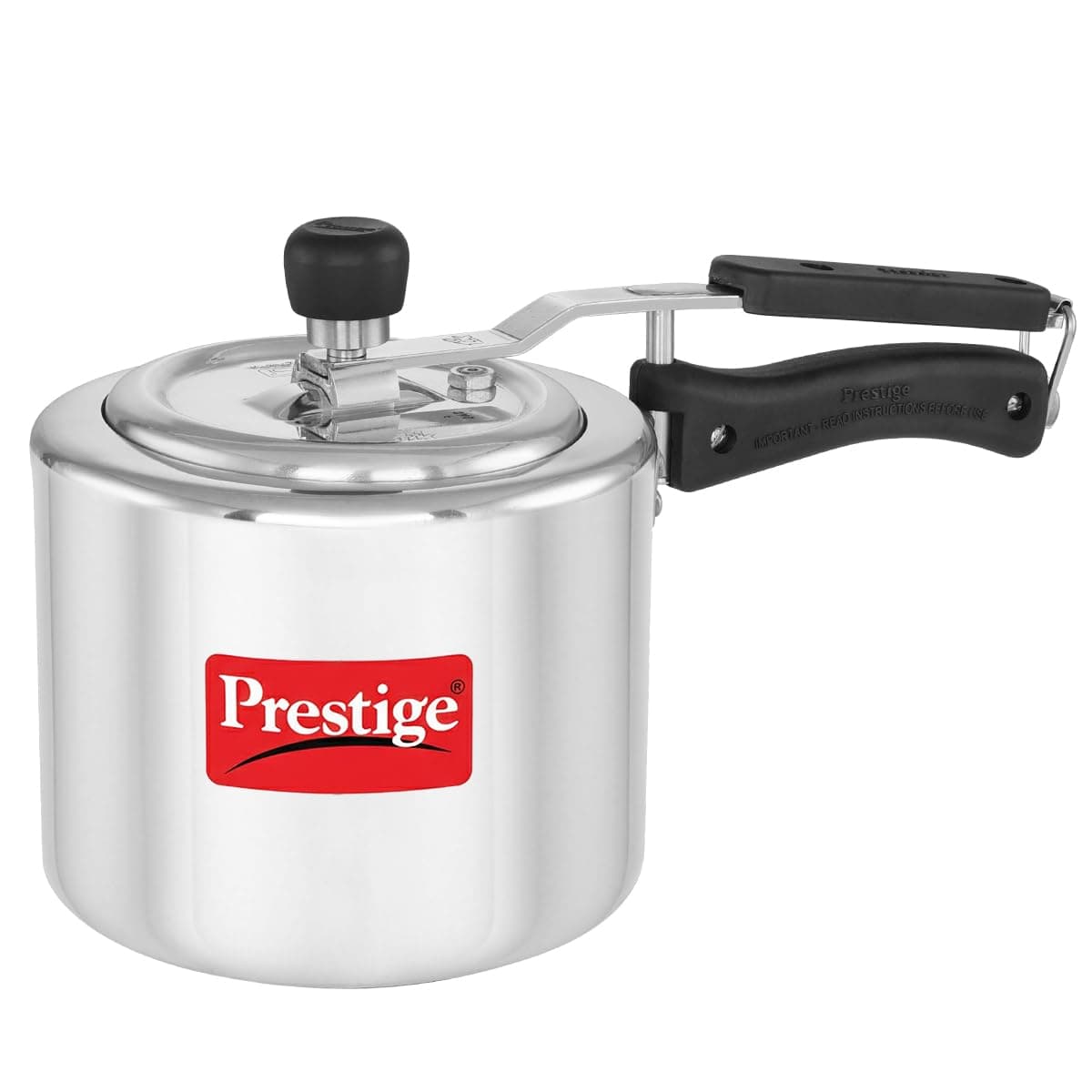 Prestige Svachh, 10730, 3 L, Straight Wall Aluminium Pressure Cooker, with deep lid for Spillage Control