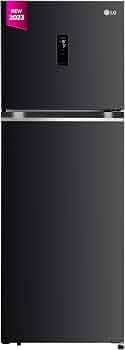 LG 343 L 3 Star Frost-Free Smart Inverter Wi-Fi Double Door Refrigerator (GL-T382TESX, Ebony Sheen, Convertible & Door Cooling+)