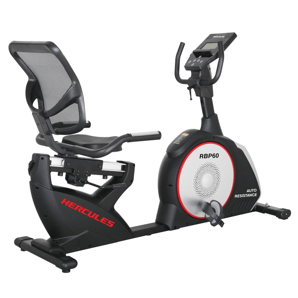 Hercules Fitness RBP60 Recumbent Bike Electro Magnetic System Resistance Control 12 Kgs. Fly Wheel Fully commercial Recumbent Fitness Bike for Home Fi...