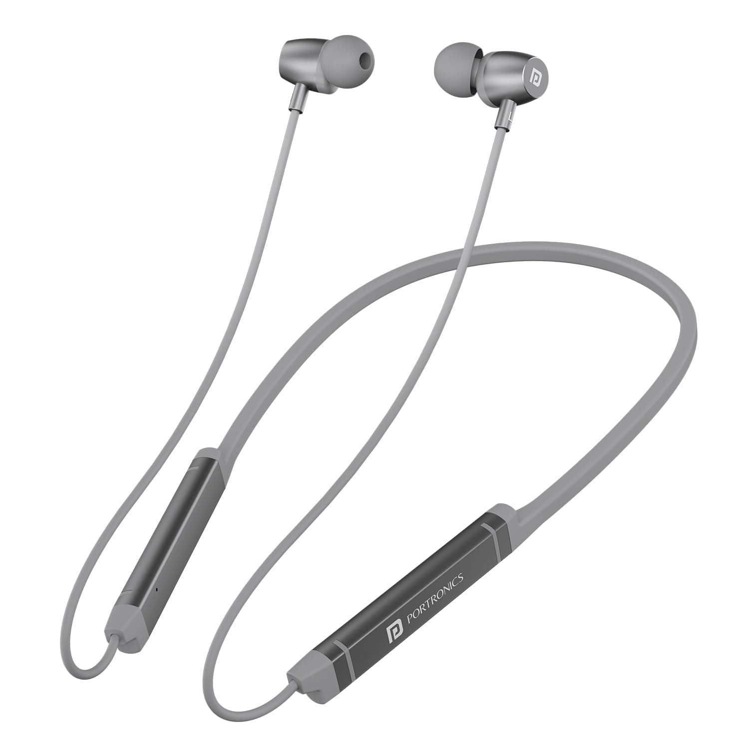 Portronics Harmonics Z9 Wireless Bluetooth in Ear Neckband with Mic, 40 Hours Playtime, Metallic Finish, BT5.3V, 10mm Dynamic Driver, Dual Pairing, Ma...