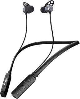 pTron Tangent Evo 8 Hours Music Time, Magnetic in-Ear Wireless Bluetooth Headphones with Mic - (Black & Grey)
