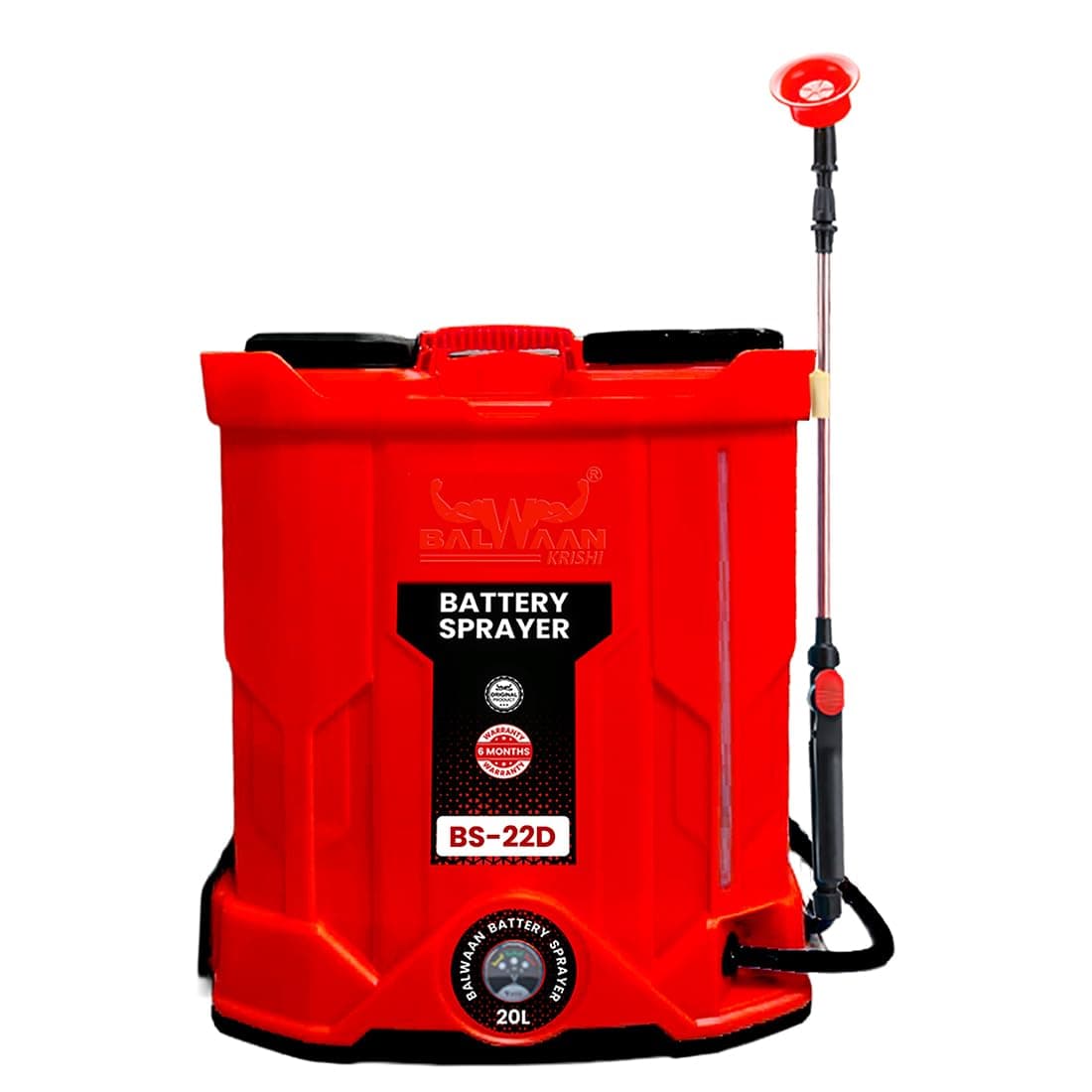 Balwaan Krishi Bs-22D Battery Sprayer 12 Volts X 12 Ampere Double Motor | High Pressure Up To 20 Feet Spray | Knapsack Sprayer | 20 Litre Tank Capacity