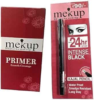 Mekup SMOOTH COVERAGE MAKEUP PRIMER & Waterproof And Smudge proof Eye Pencil kajal Combo